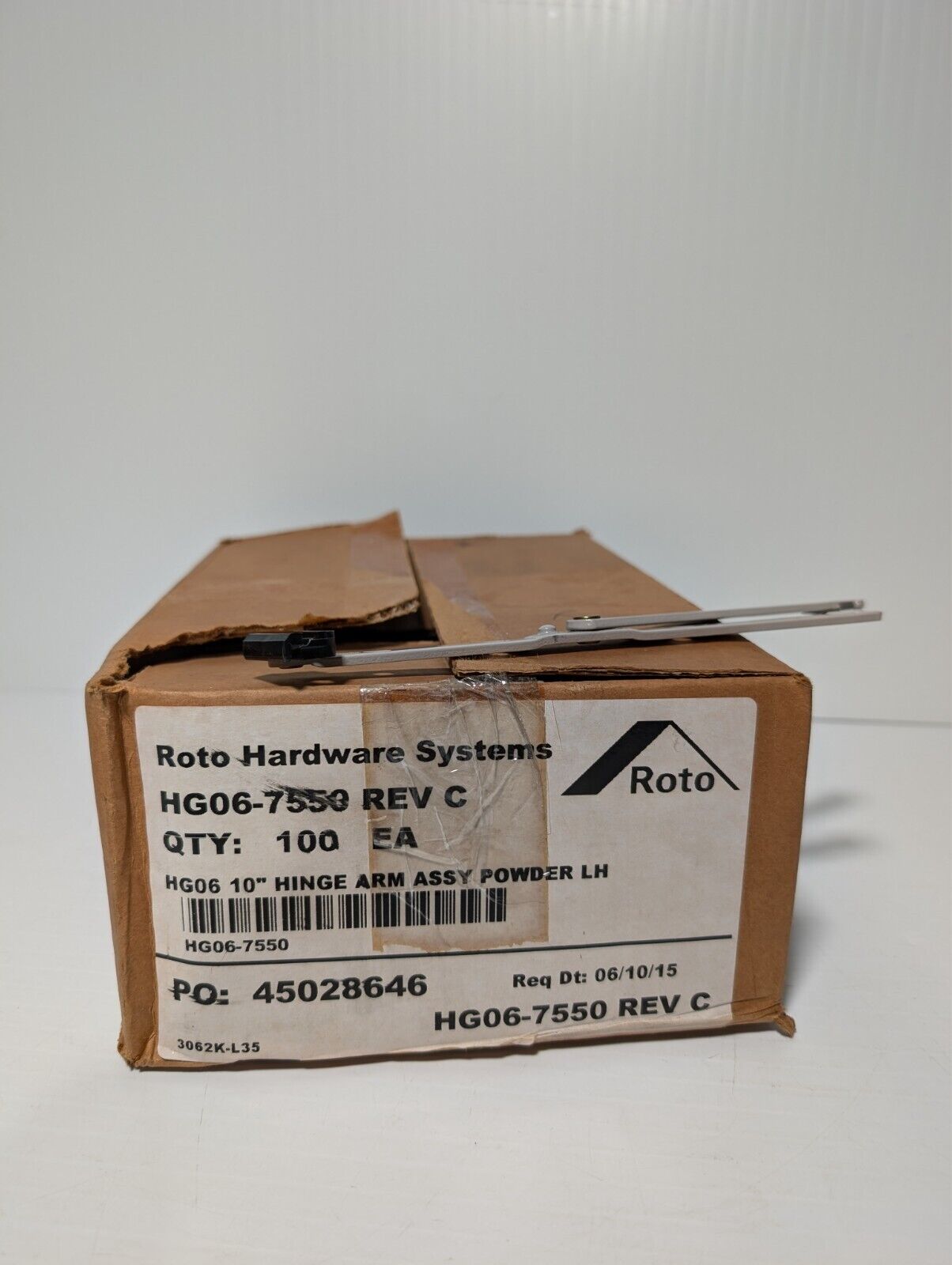 (100) Roto HG06-7550 Standard 2 Bar Window Hinge Arm Assembly Powder Coated LH