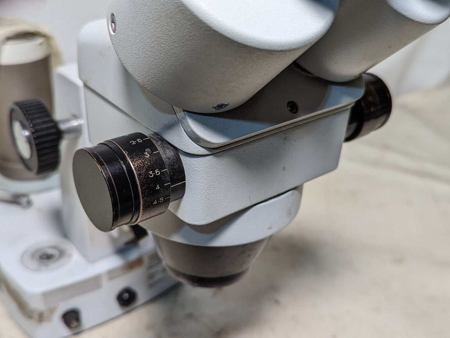 Unitron M-series stereo microscope, non-standard setup, as pictured