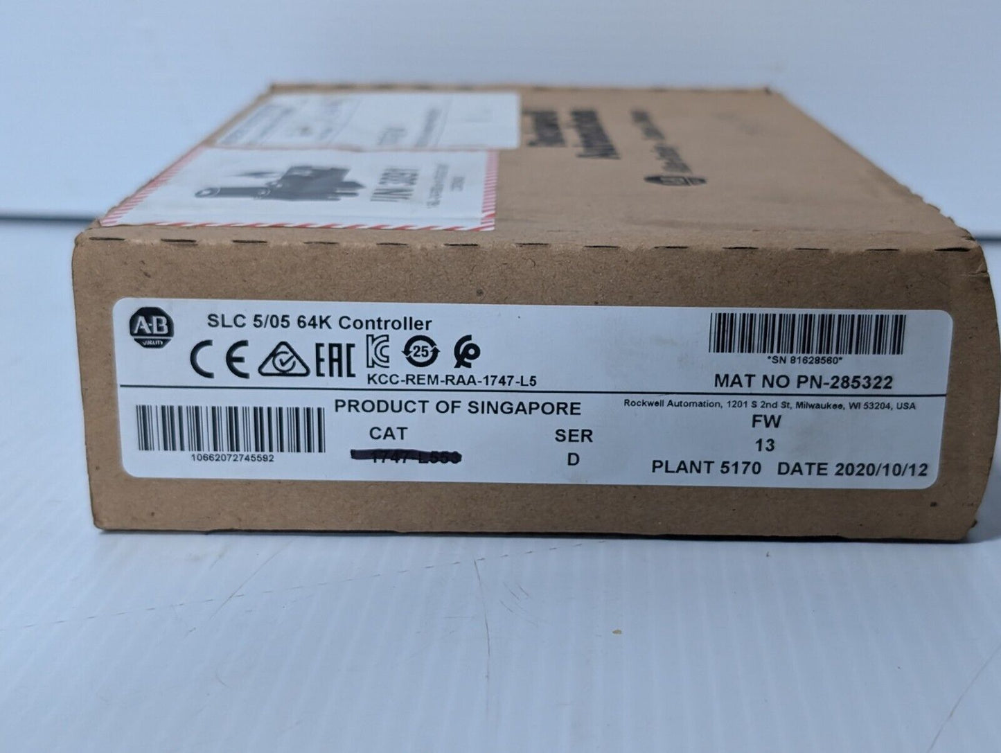 Allen Bradley 1747-L514 CPU Processor Unit, Series B, SLC 5/05, 4K - Free Ship