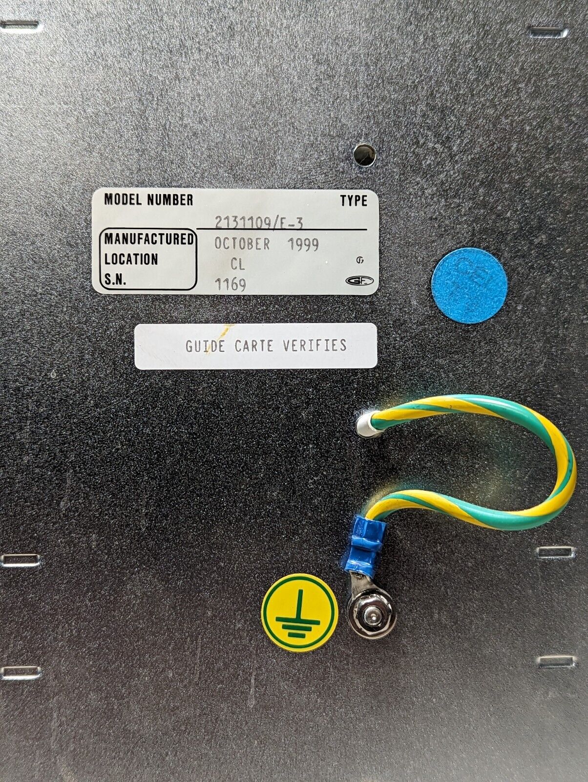 GE 2131109/E-3 card rack from Innova 2000 Cath Lab