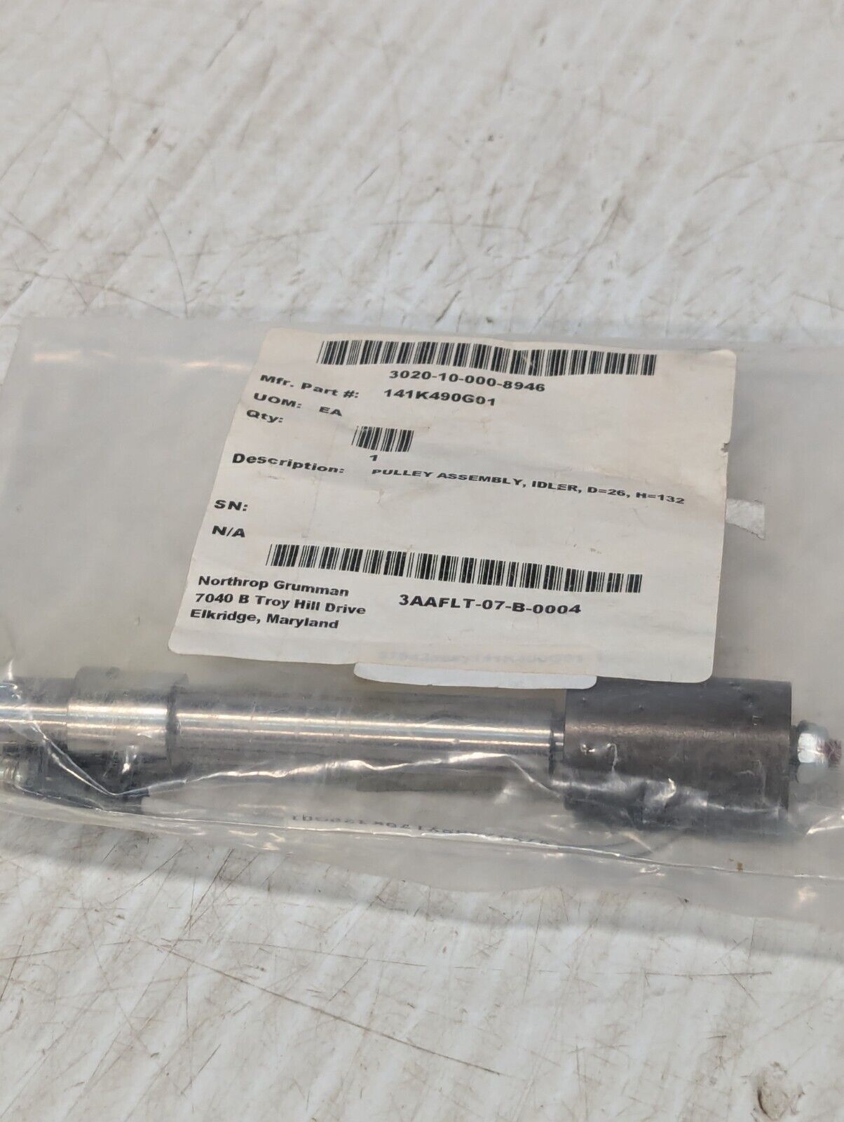 141K490G01 Pulley Assembly Idler Dia. 26mm (1.02") L 132mm (5.2") -Free Shipping