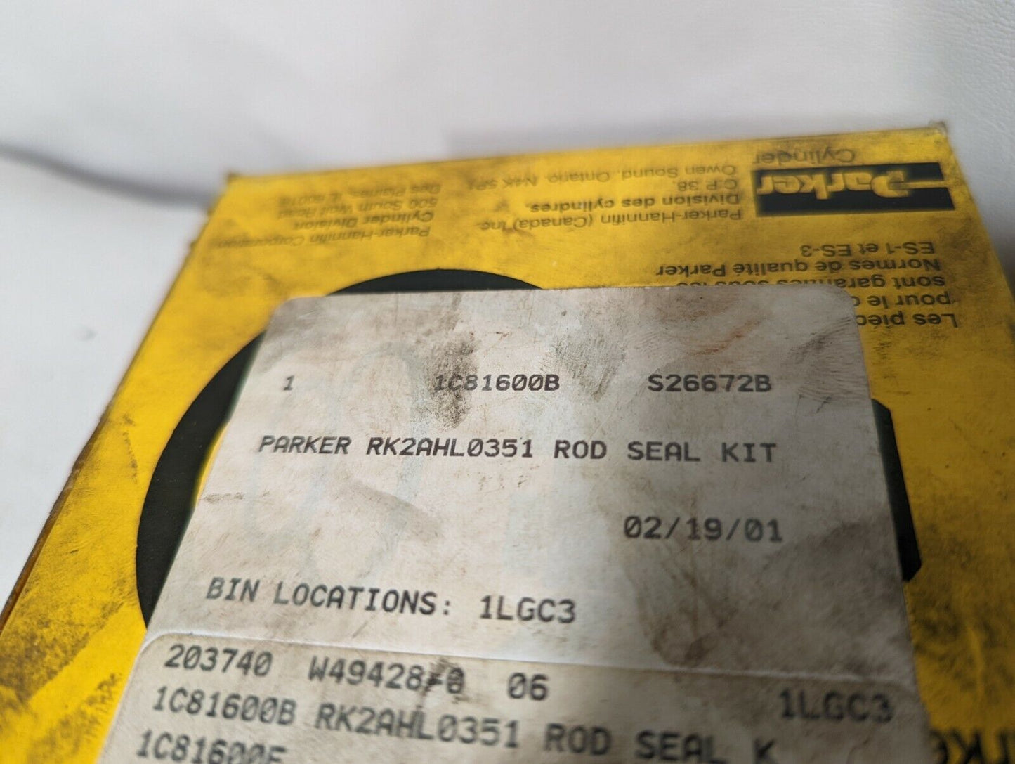 Parker RK2AHL0351, rod seal kit