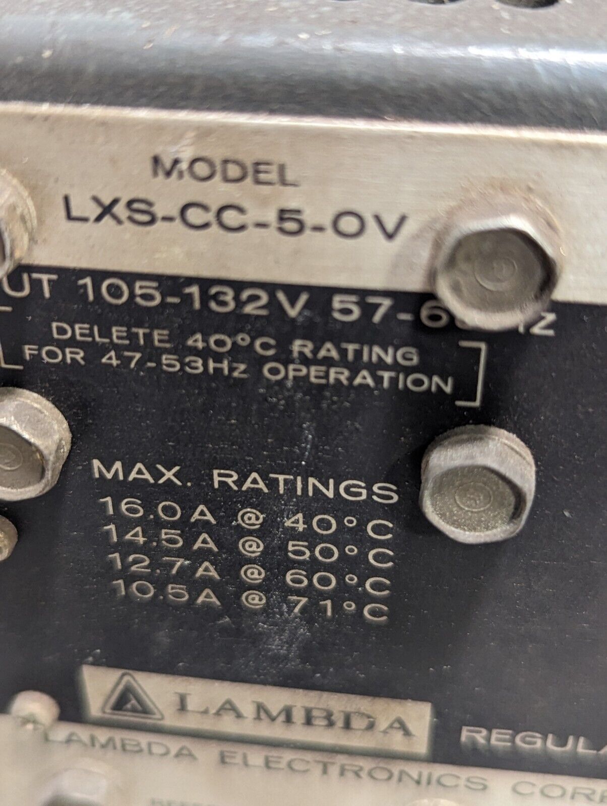 Lambda LXS-CC-5-OV Regulated Power Supply Unit