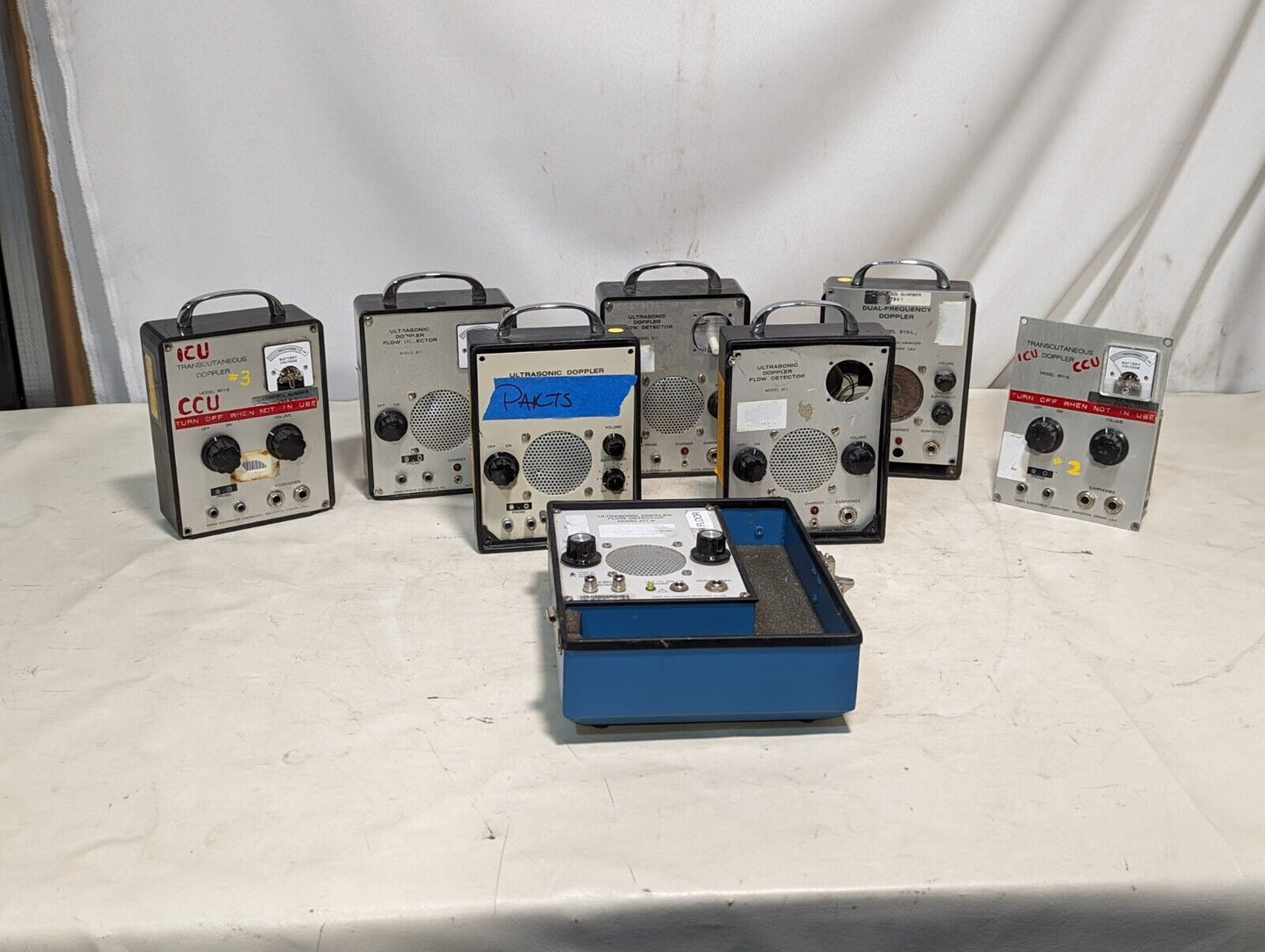 Lot of 8 Parks doppler units as pictured: 811-B, 811, 915-L, 801-B