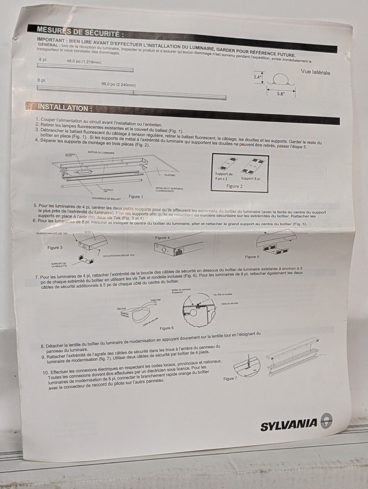 Sylvania 4' Retrofit Strip, 61476, 5000K Daylight, 0-10V Dimmable, 30W, 120-277V