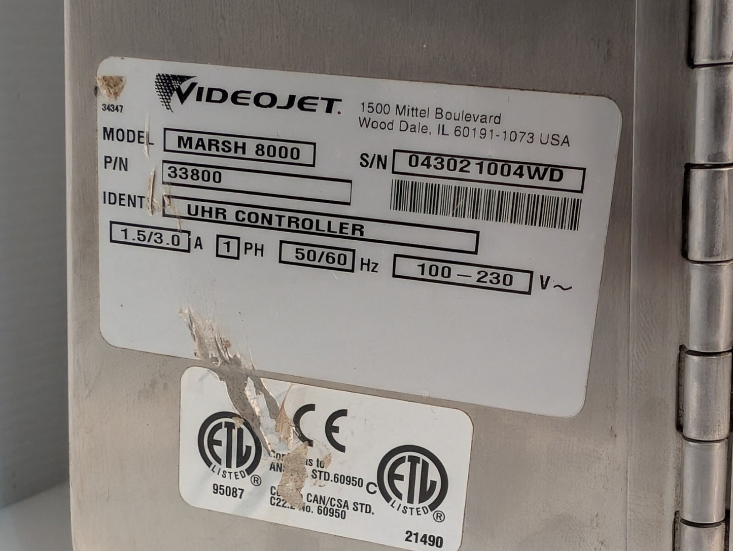 VideoJet 33800 Marsh 8000 Ultra High Resolution Controller for Printing System