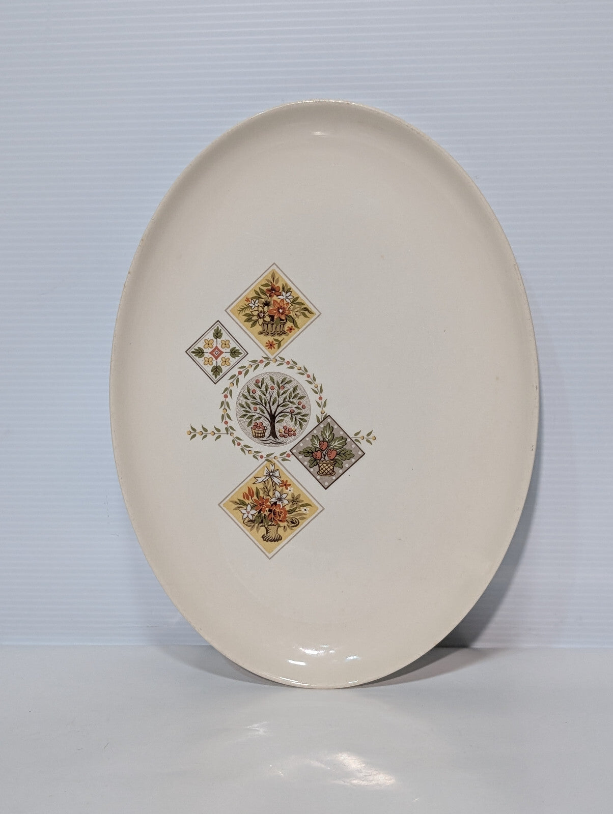 Vintage Taylor Smith Brocatelle Ever Yours Oval Serving Platter, 1960s, MCM