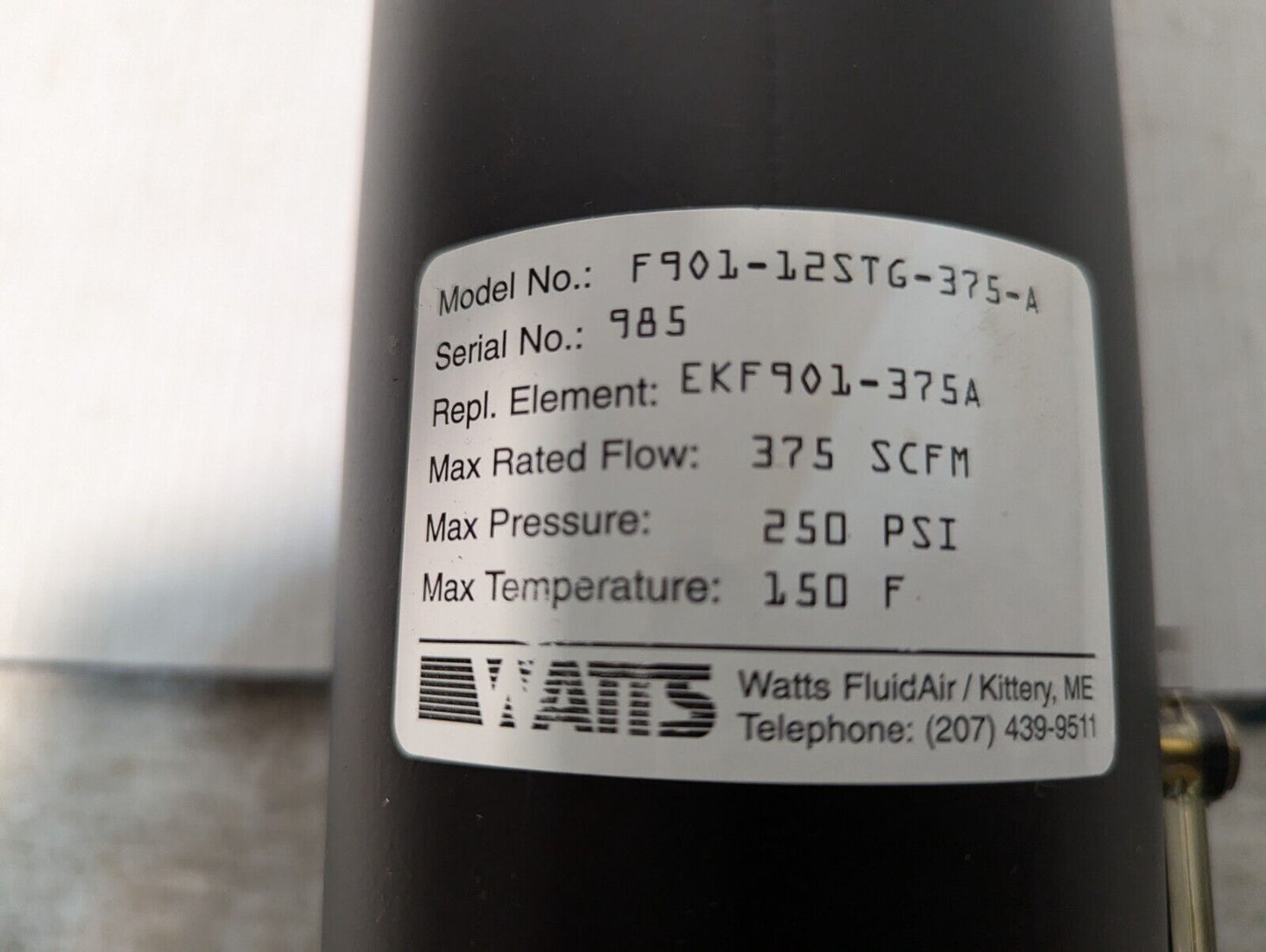 Watts FluidAir F901-12STG-375-A Pneumatic Oil Filter