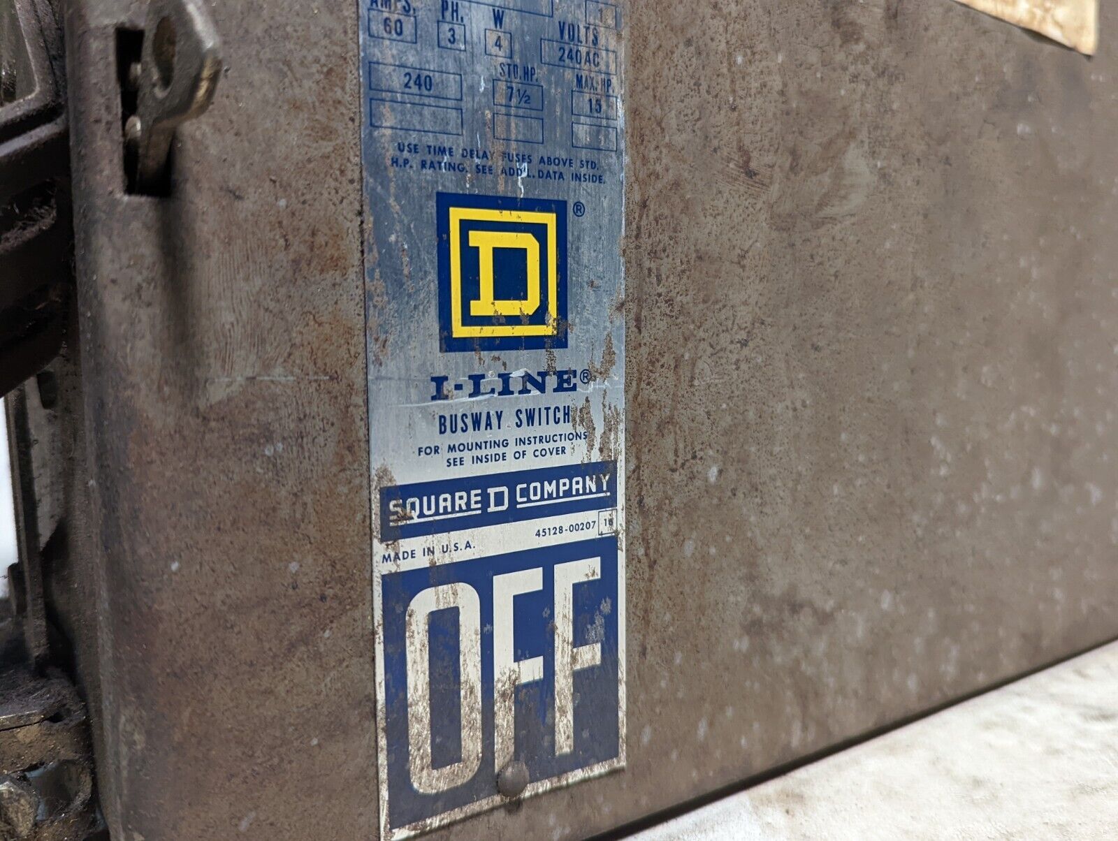 Square D PQ-4206 I-line busway switch, 60A, 3ph, 240VAC