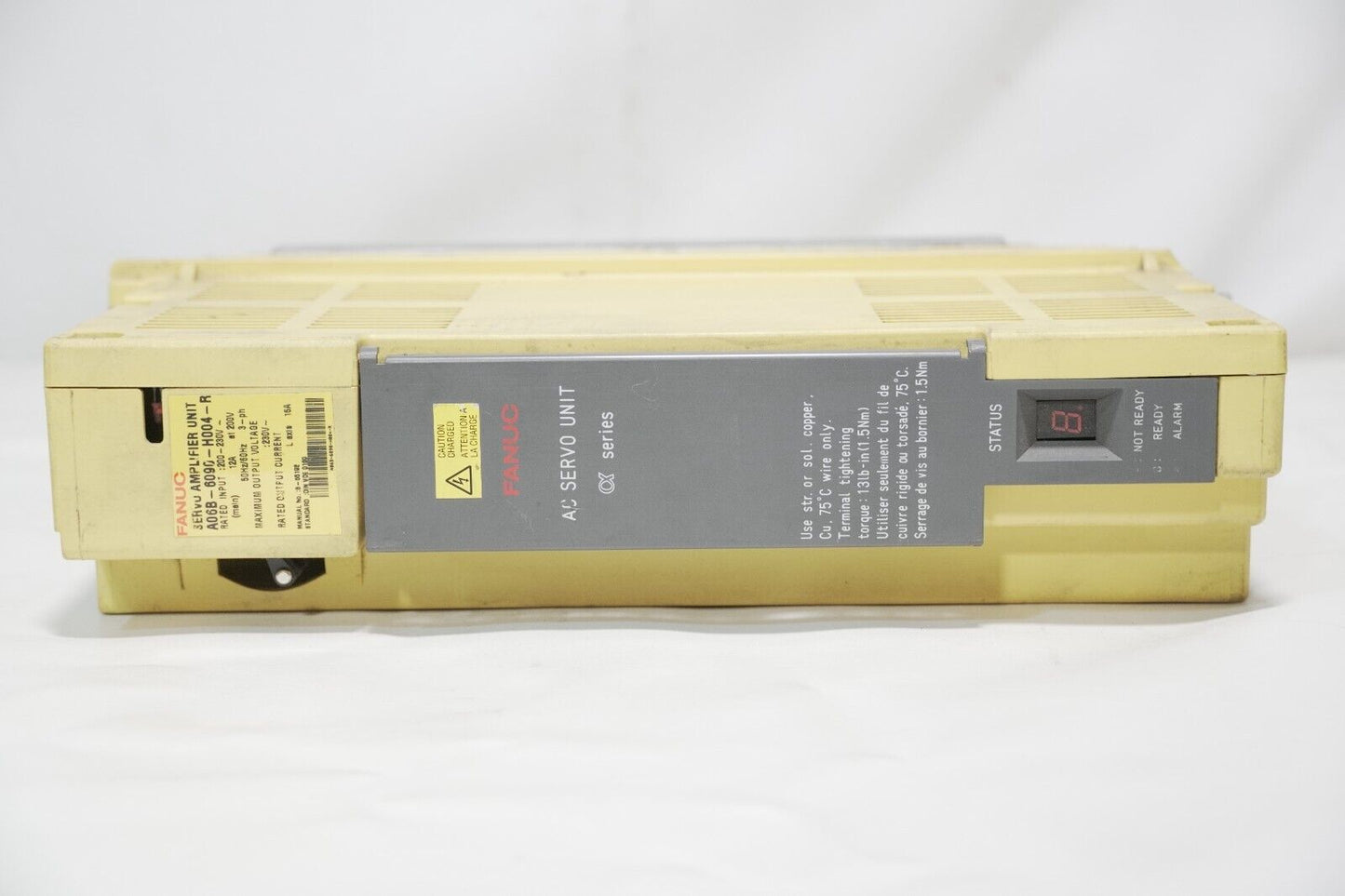 Fanuc A06B-6090-H004-R servo amplifier unit, rated input 200-230VAC, 12A, 230VAC