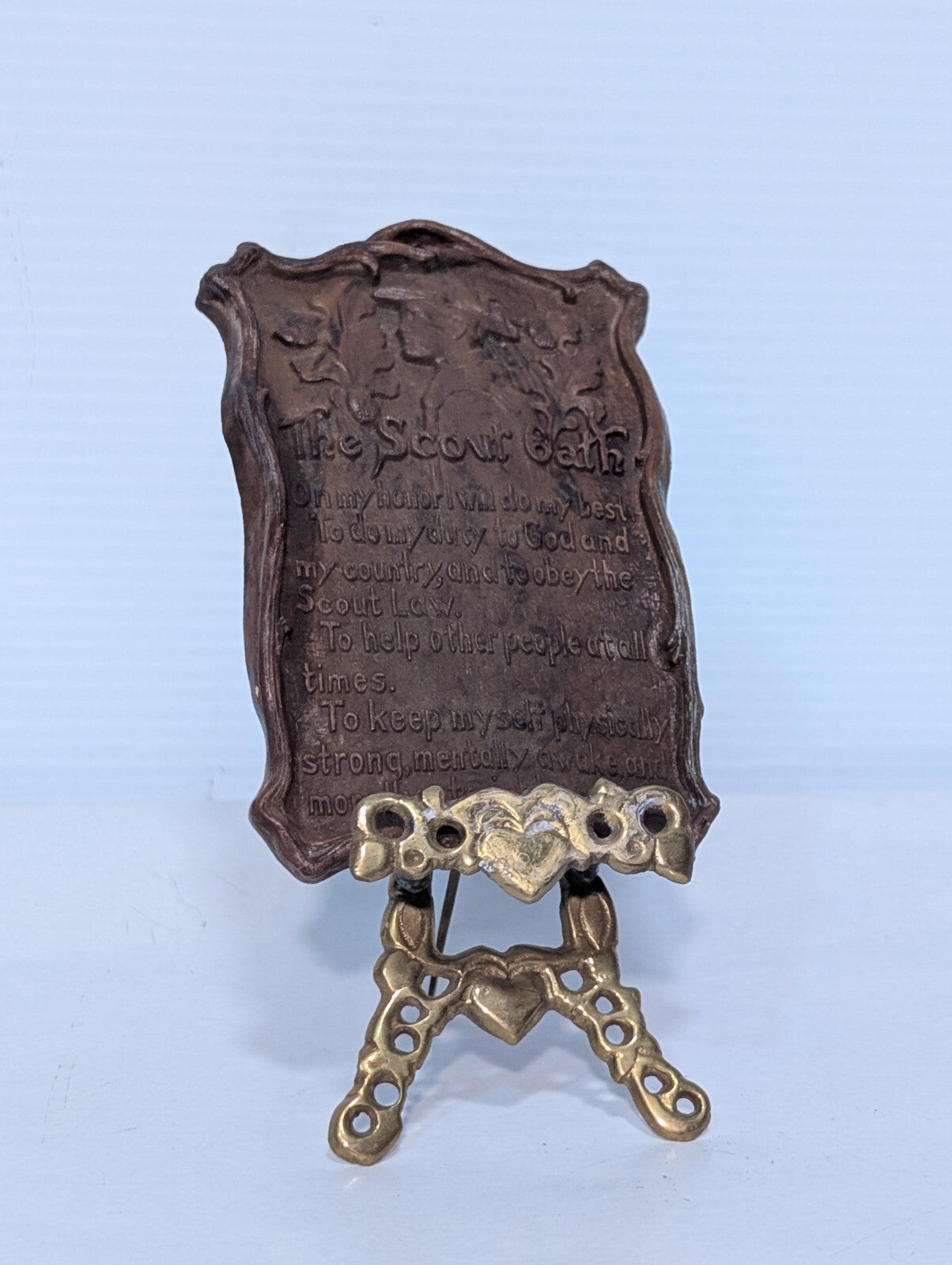 Vintage Boy Scouts of America "The Scout Oath" Plaque With Stand