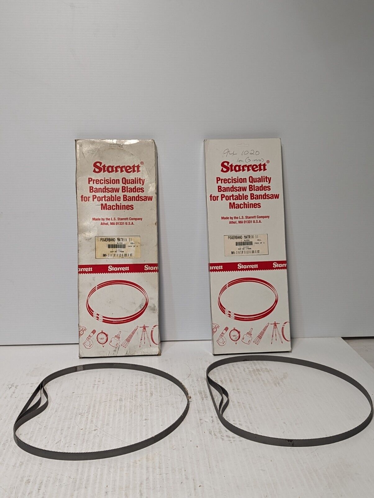 2 boxes of Starrett 4L224, EDP 17090, BM10-3' 8 7/8"x1/2x.02x10T Bandsaw Blades