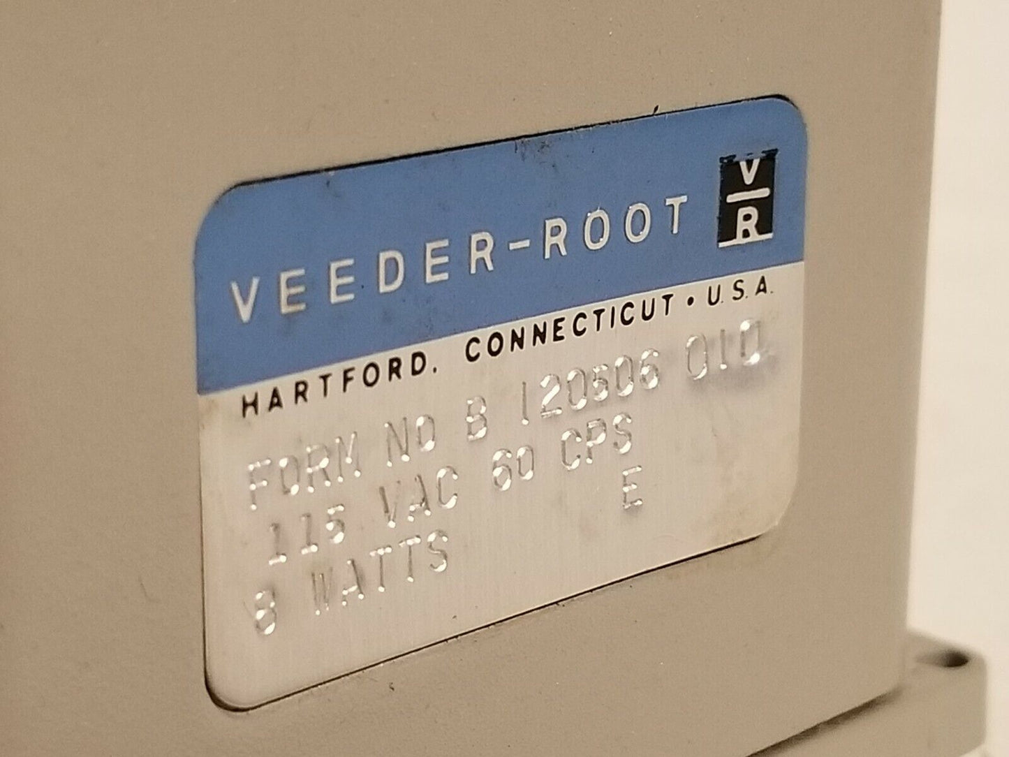 Veeder-Root counter electric, Form no. B 120606 010 115 VAC, 60 CPS, 8 watts