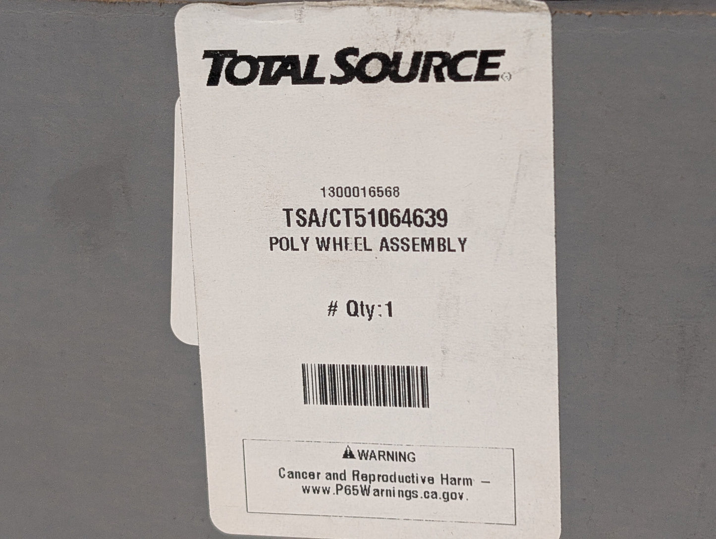 Total Source TSA/CT51064639 Poly Wheel Assembly 1300016568, Wicke 38