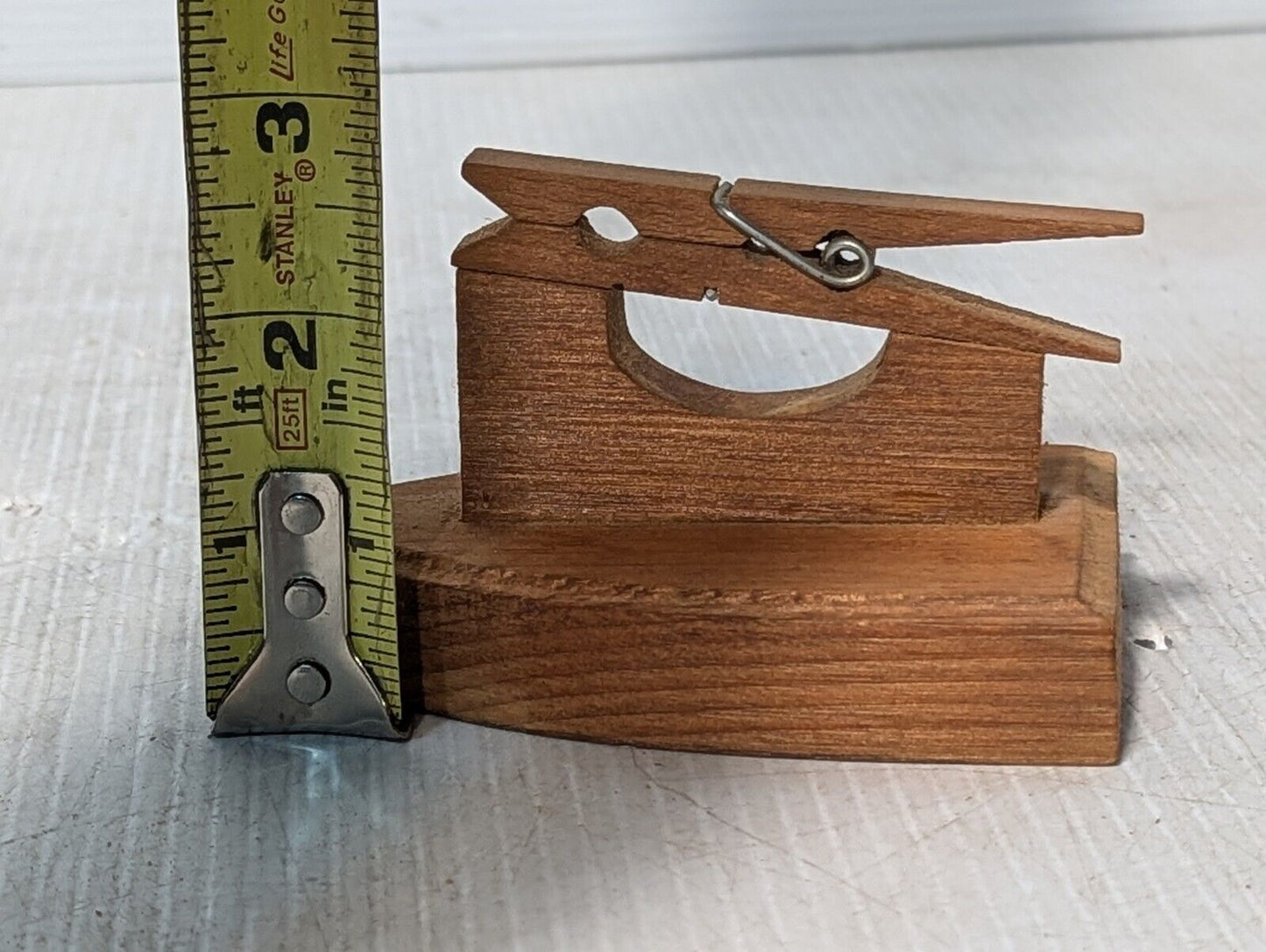 Vintage Wood Paper Clip Desk Top Accessory as pictured - Free Shipping