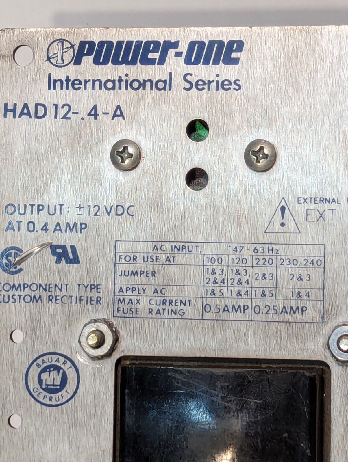 Power-One HAD12-.4-A Power Supply, 12VDC, .4A - Free Shipping