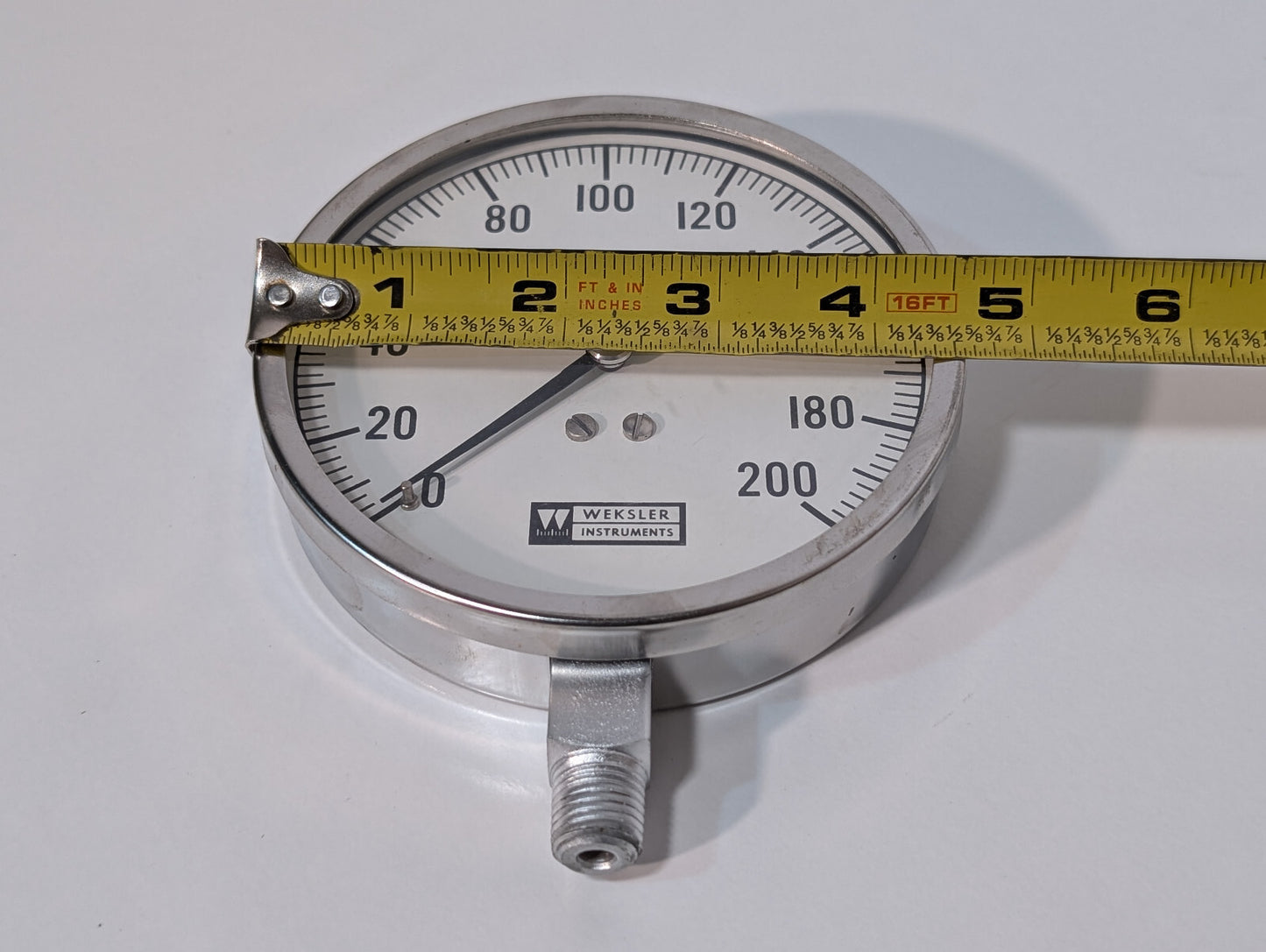 Weksler Instruments 45-0/200, 2Lb SUBD Industrial Pressure Gauge, Made in Israel