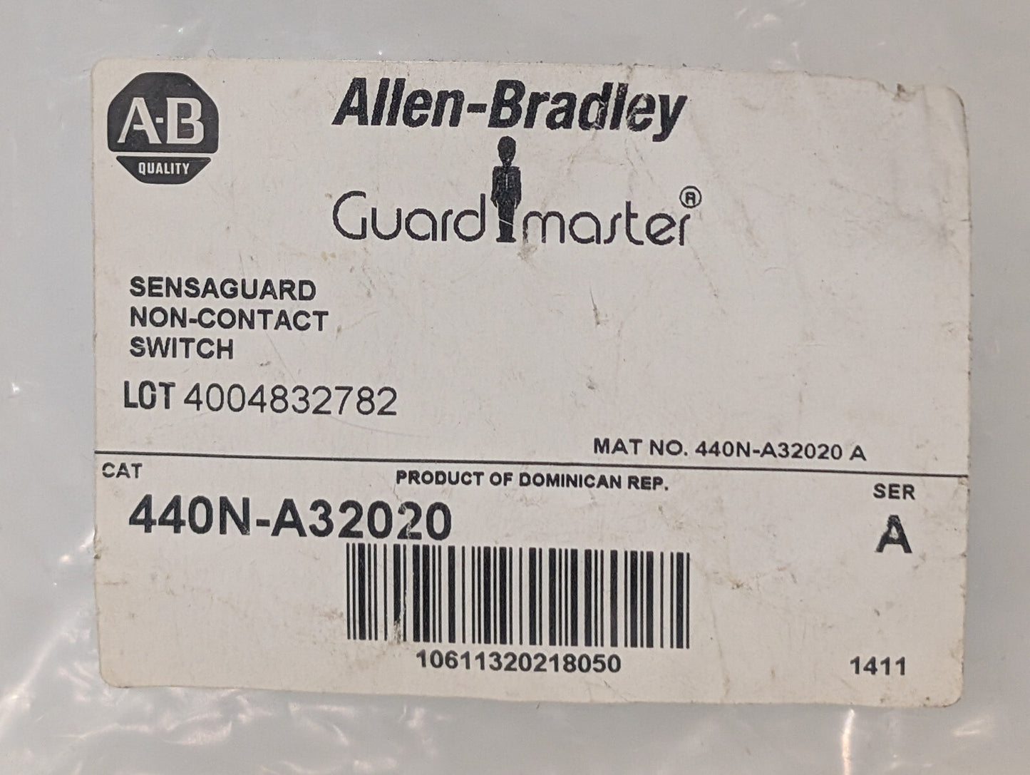 Allen Bradley 440N-A32020 Guard-Master Sensaguard Non-Contact Switch Actuator