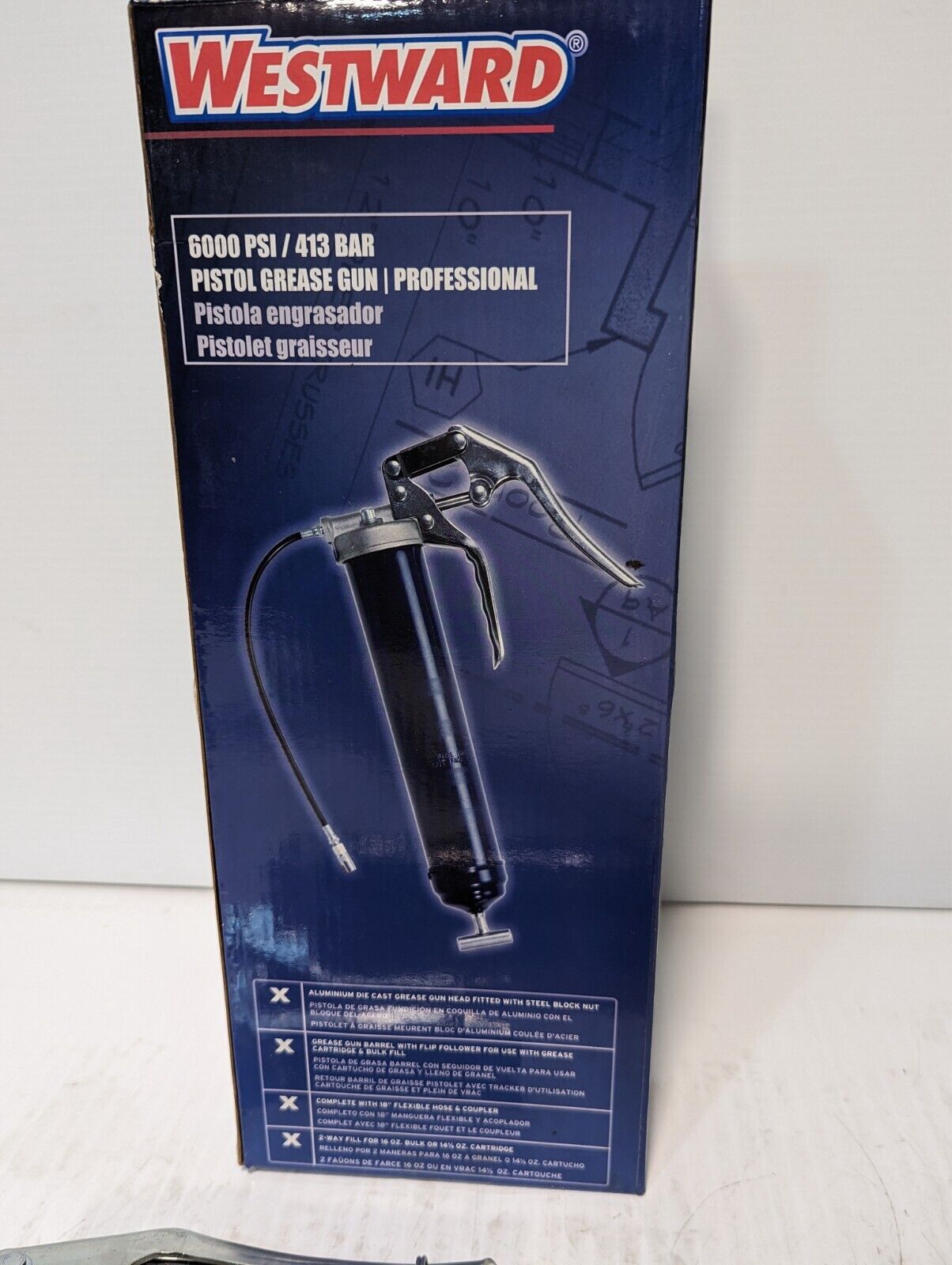NEW Westward 4BY81 Pistol Grease Gun, 6000PSI - Free Shipping