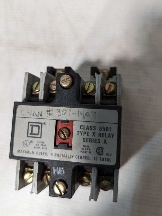 Square D 8501-XO Type X Relay Series A, 12-Pole Total