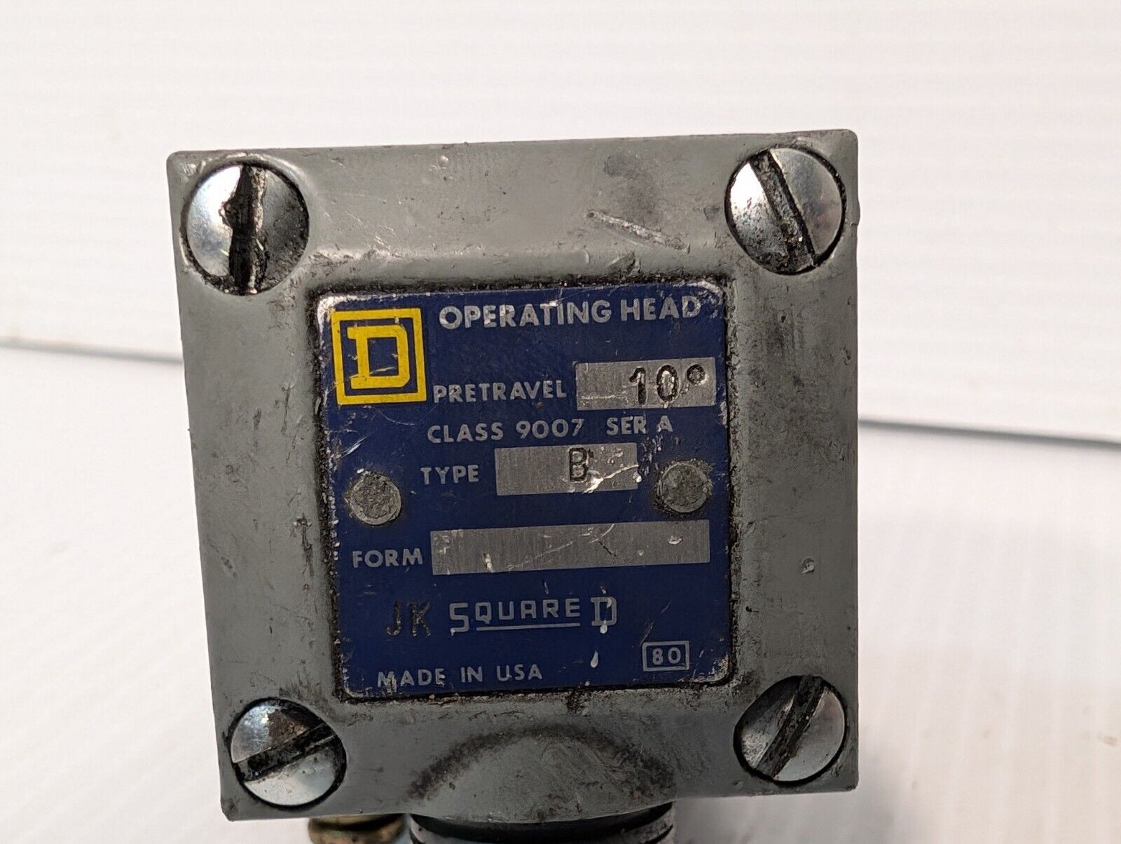 Square D Operation Head, 9007 Type: B Micro Switch, Limit Switch - Free Shipping