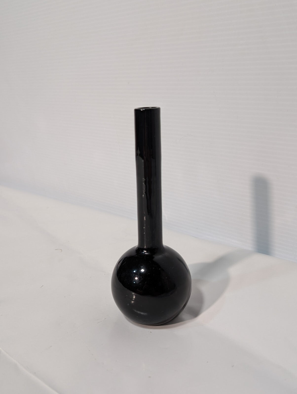 Two's Company Handblown Bud Rose Vase, Black, 6.5" Tall x 3" Diameter at Base