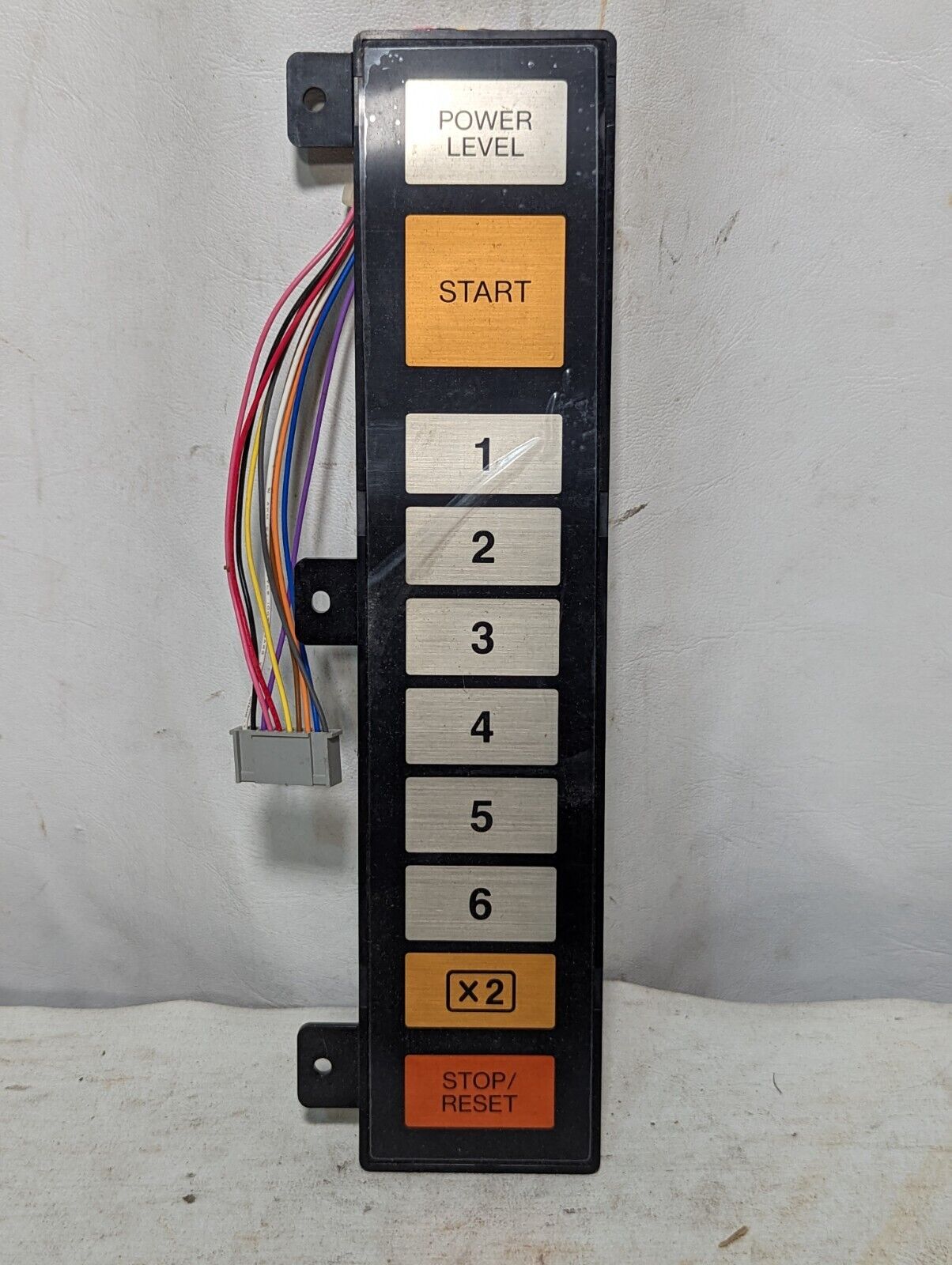 SMK J-M7261-01 control panel, power level, start, 1-6, x2, stop/reset