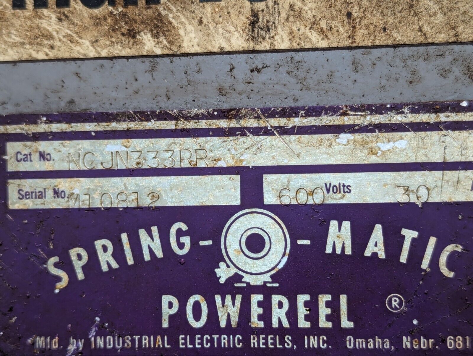 Spring-O-Matic NCJN333RR Powereel, 600V - Free Shipping