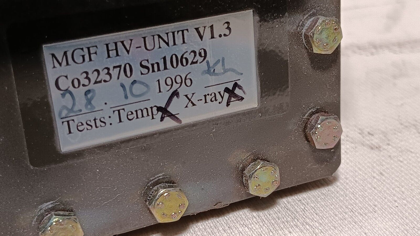 GE Healthcare MGHV-200 32370 MGF High-Voltage Unit, X-Ray, E01, E02 errors