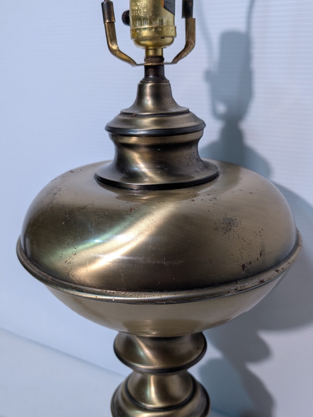 Vintage Solid Brass Table Lamp Mid-Century Modern 29" Tall