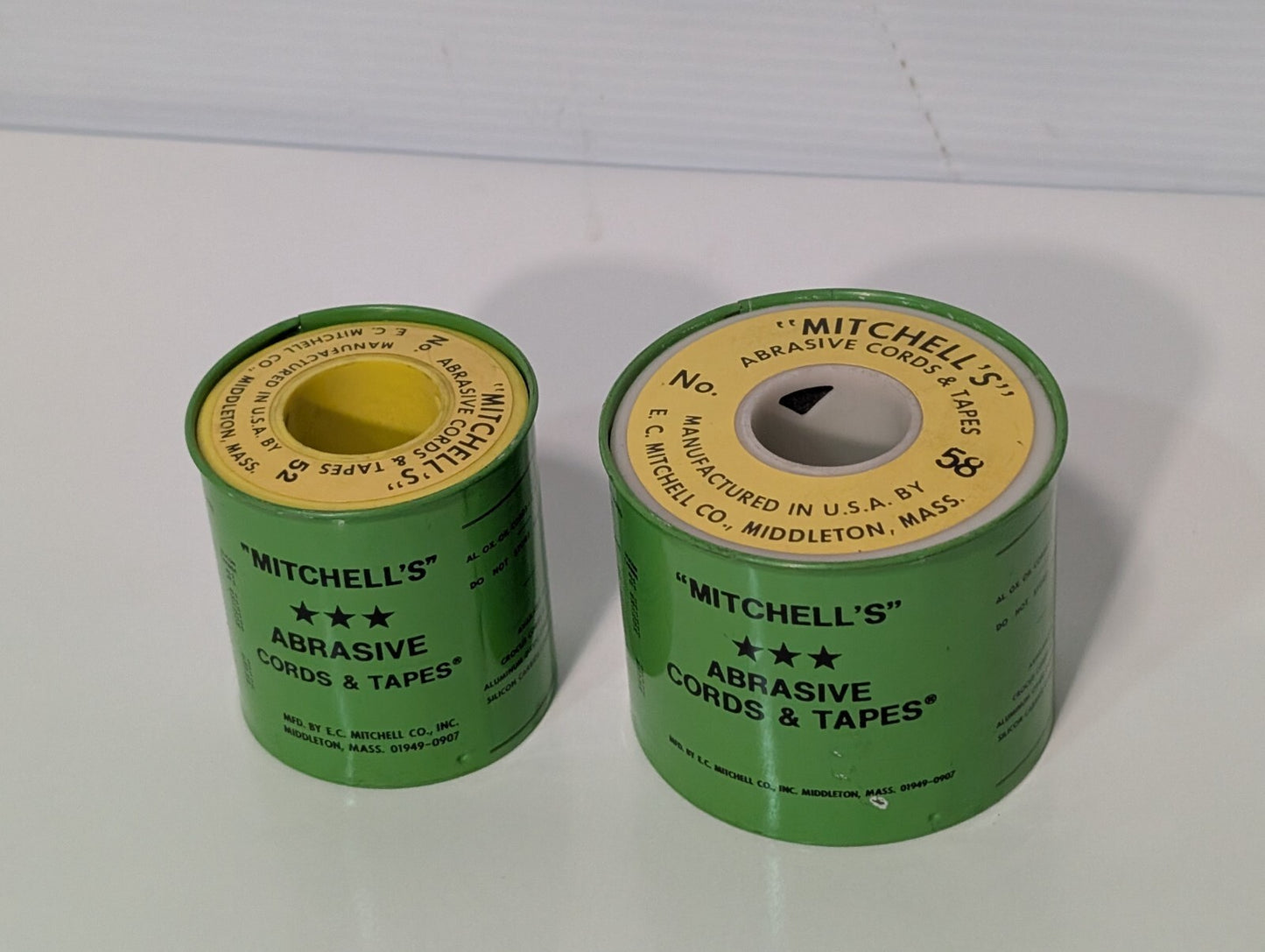 7 Rolls - Mitchell's Abrasive Round Cords & Tape No. 58 (qty 5) / No 52 (qty 2)