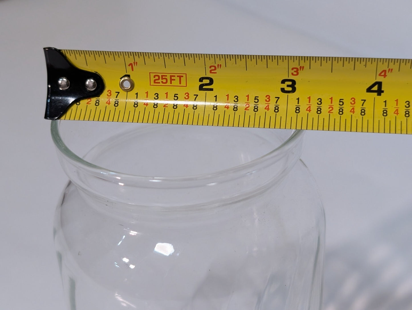 Vintage Clear Glass Jar Twisted Swirl with Lid 8 1/4" Tall