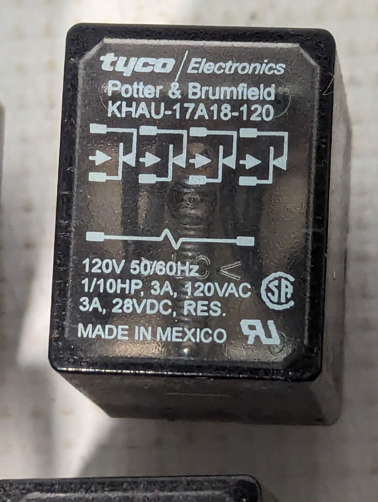 Tyco Potter & Brumfield KHAU-17A18-120 Power Relay - Free Shipping