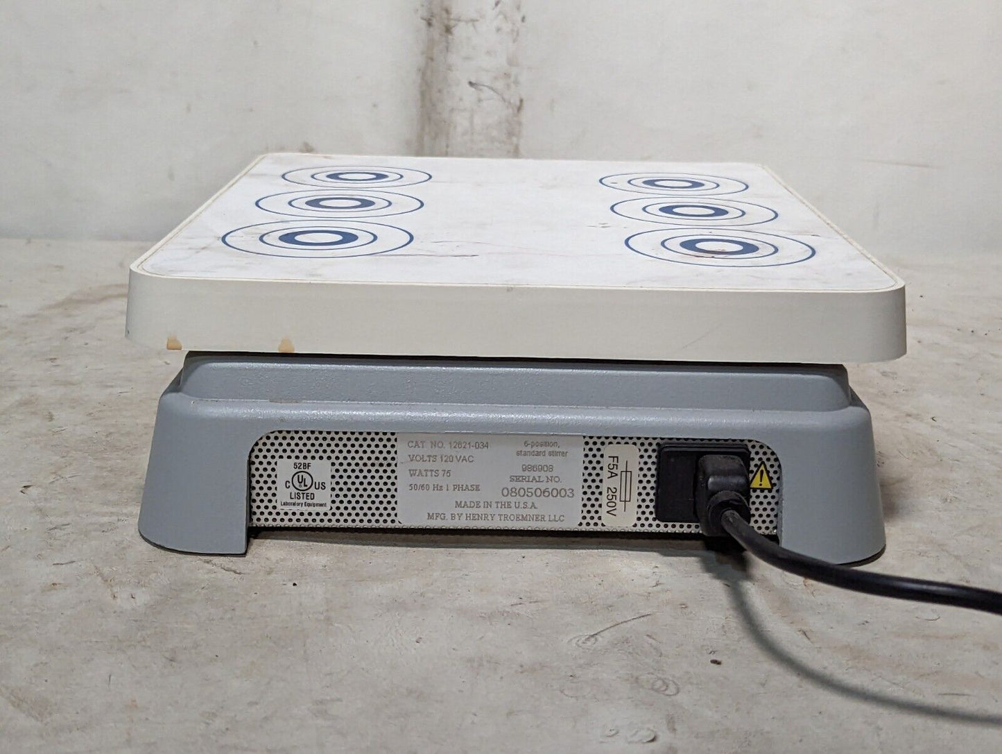 VWR 12621-034 standard multi-position stirrer, 6 position, 120VAC, 75W, 50/60Hz