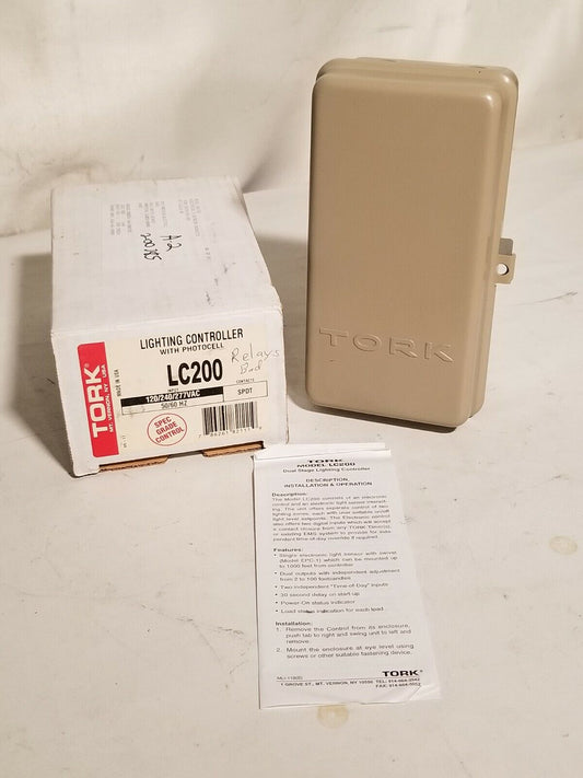 Tork LC200 Dual Stage Lighting Controller w/EPC1 photocell, BAD RELAYS-Free Ship