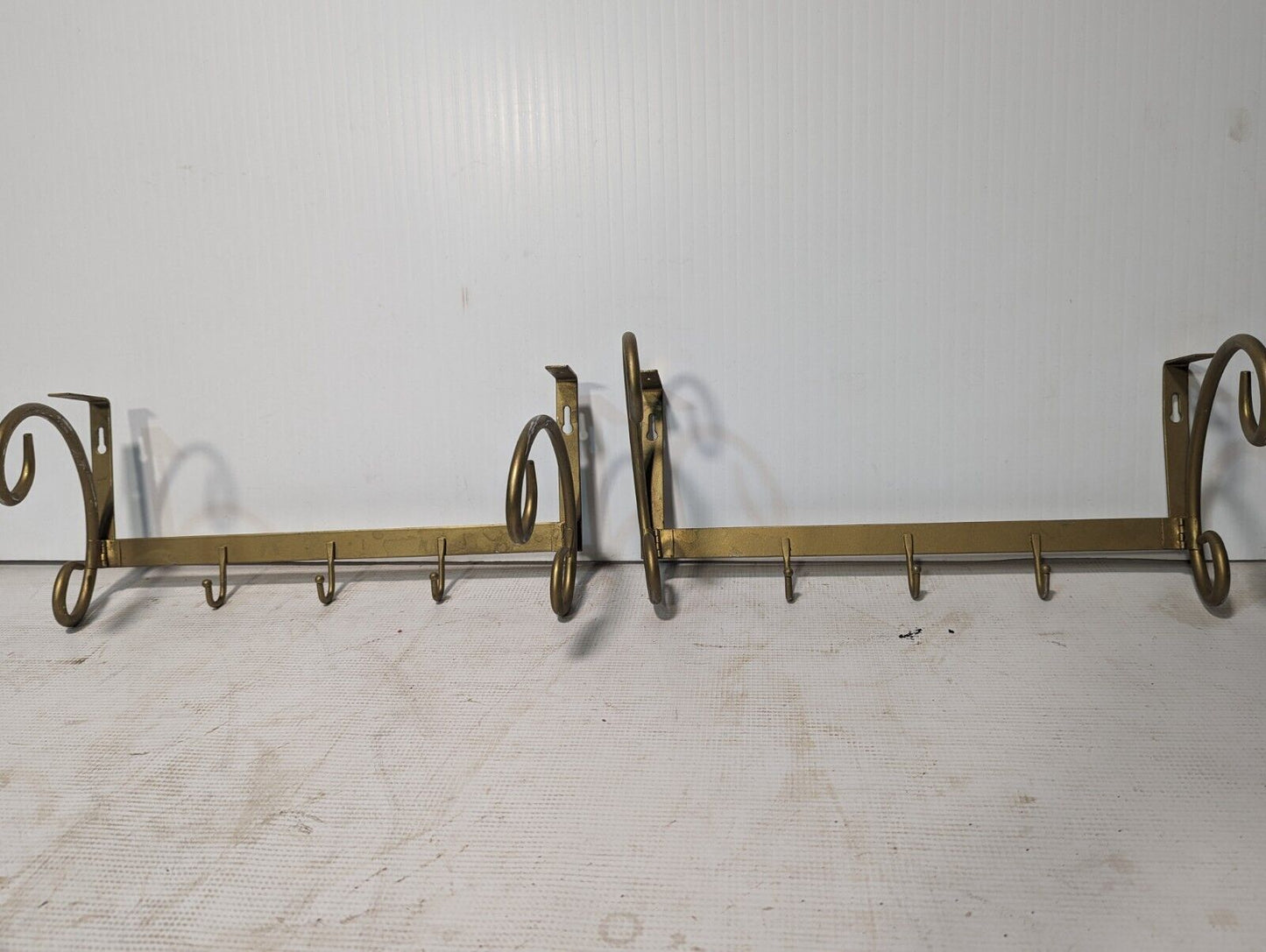 Lot of 2 Metal Scroll Hanging Wall Racks, 19 in x 6 in - Free Shipping