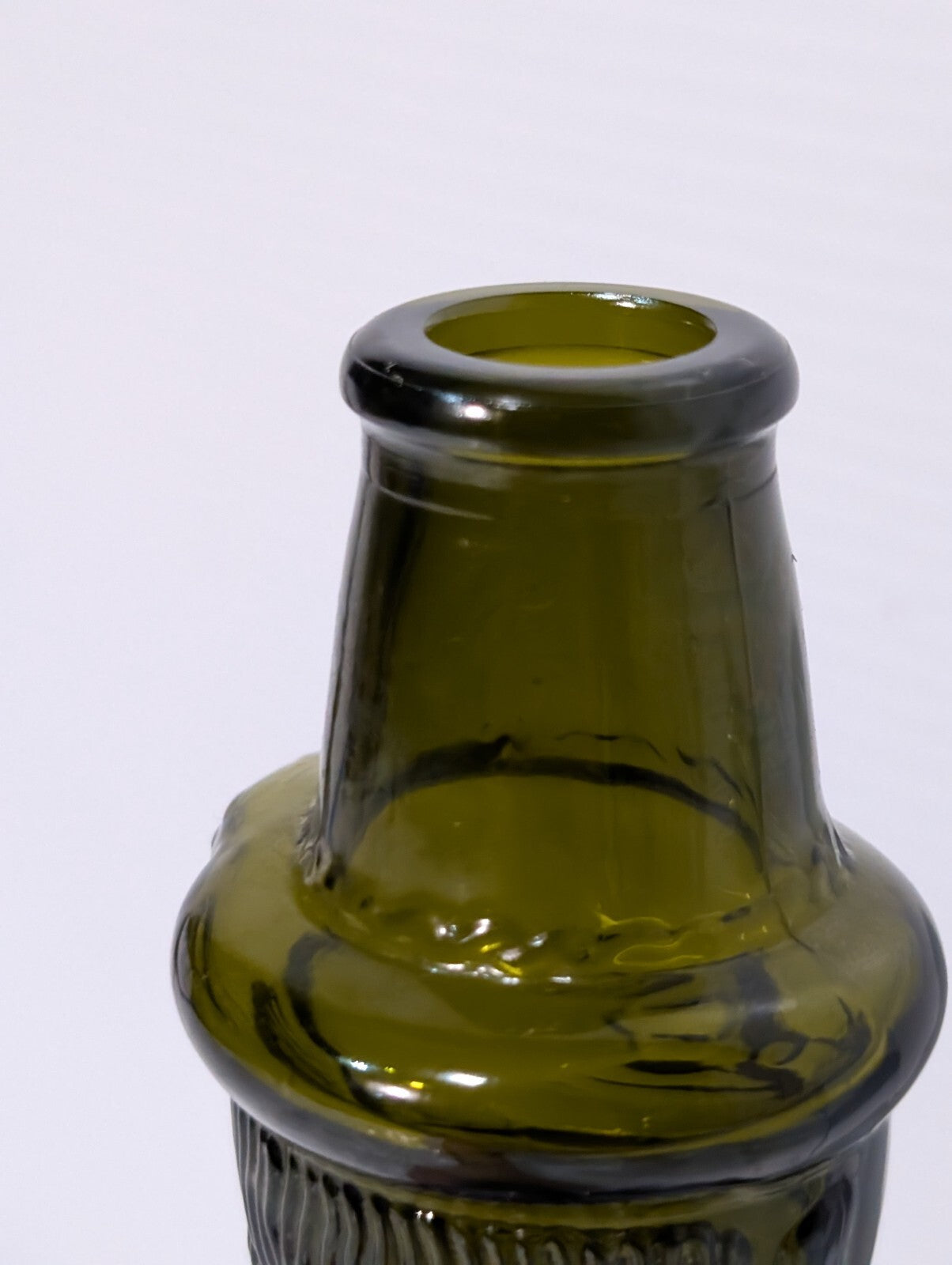Vintage Tyrolian Brau Beer Figural German Man Olive Green Glass Bottle, 9" Tall
