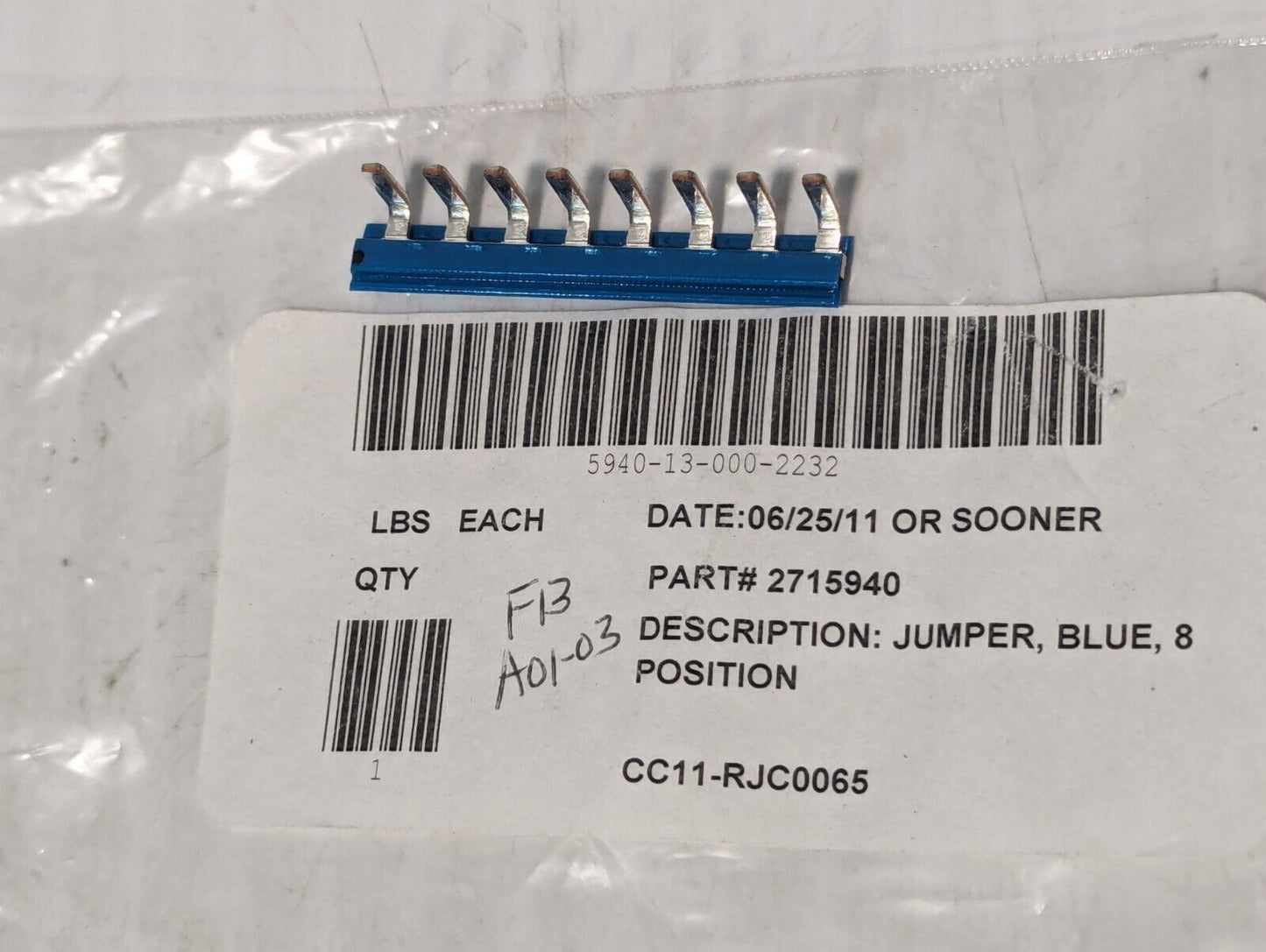 Phoenix Contact 2715940 8-Position Jumper/Insertion Bridge - Free Shipping