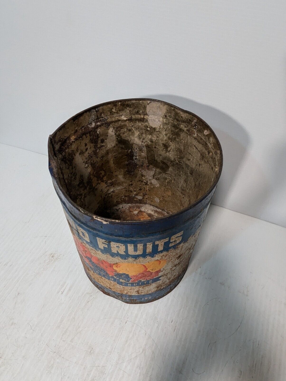 Frigid Fruits Large 10 Pound Tin, Vintage Canning Tin, Michigan - Free Shipping