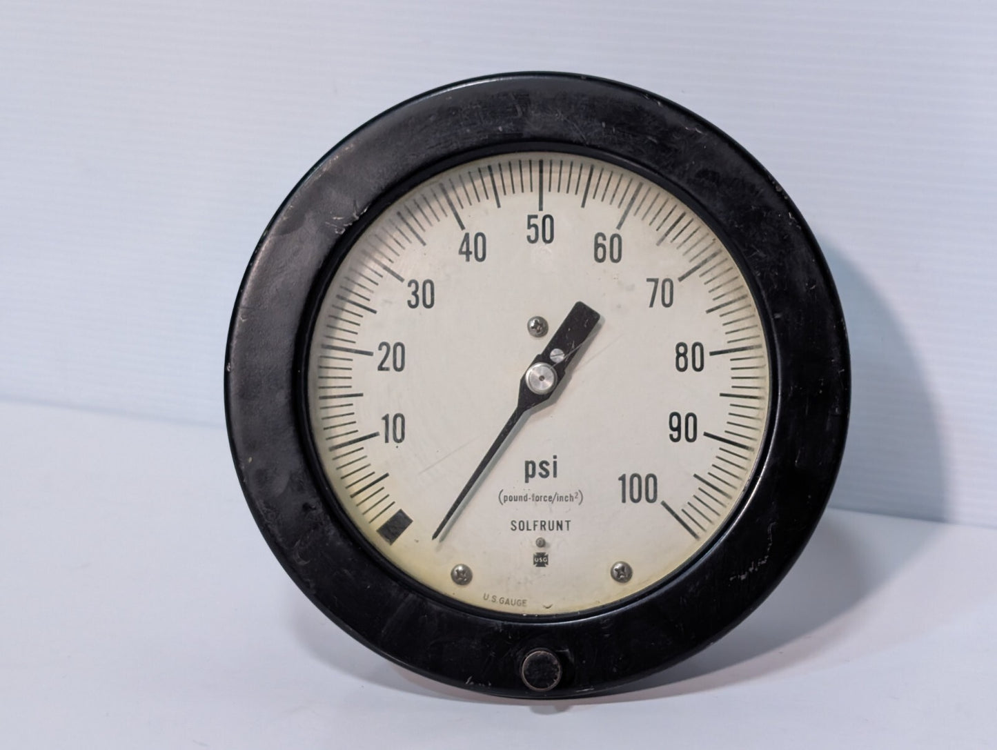 US Gauge (Ametek) Pressure Gauge, 0-100psi, 5.75" Dial Face, 1/4"npt Connector