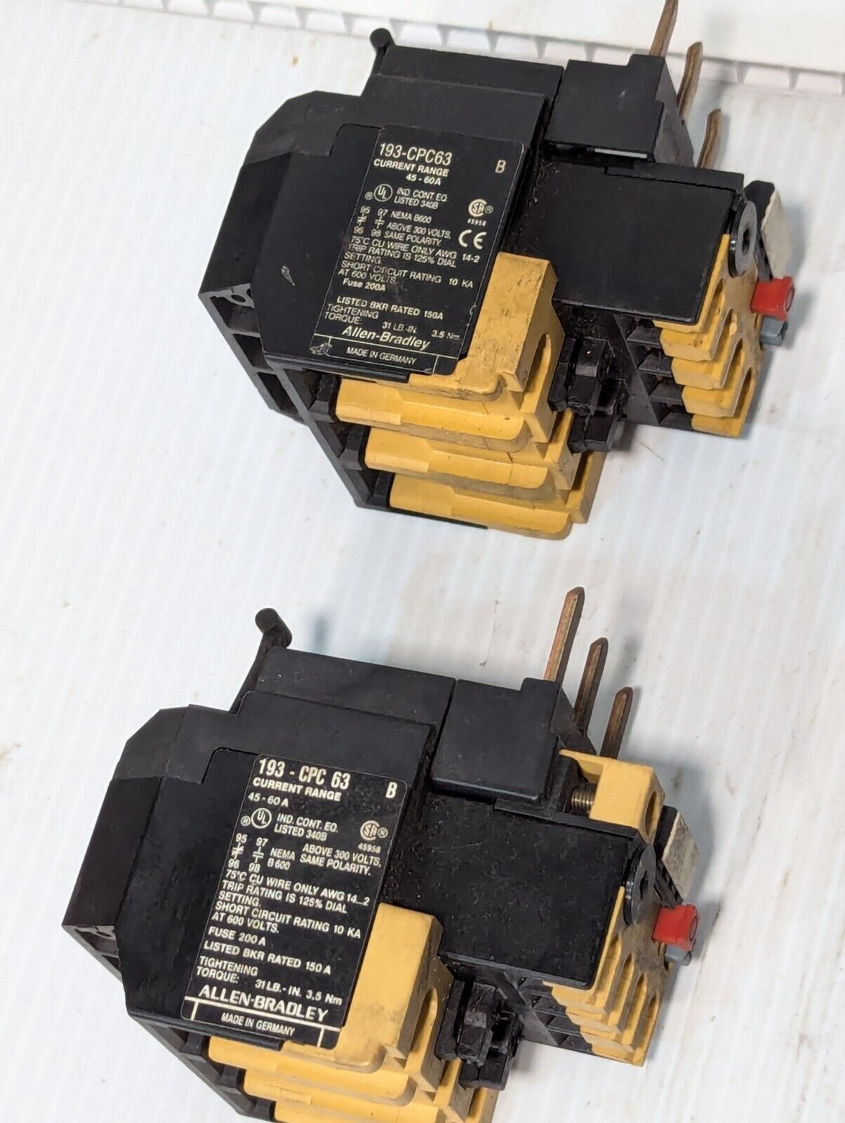 Allen Bradley 193-CPC63 Ser B Overload Relay, Current Range 45-60A -Free Ship