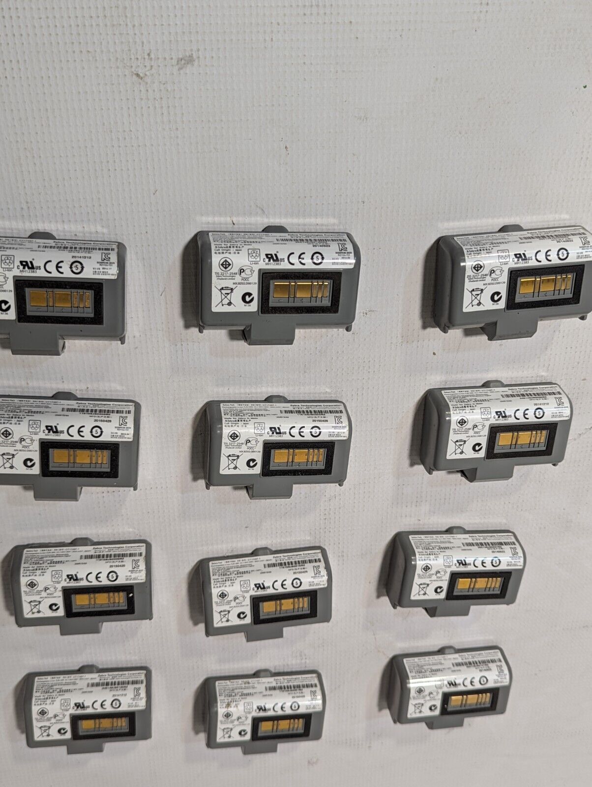Lot of 12 Zebra CT17407-1 Rechargeable Li-ion Batteries, 7.4v, 1900 mAh, 14.1 WH