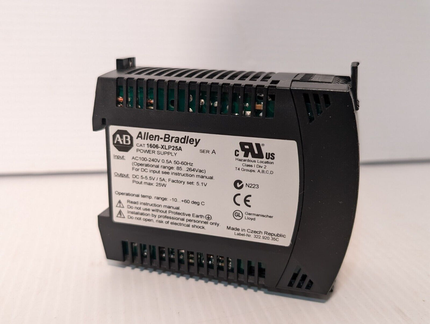 Allen Bradley 1606-XLP25A Power Supply, 25W, 100-240VAC - Free Shipping