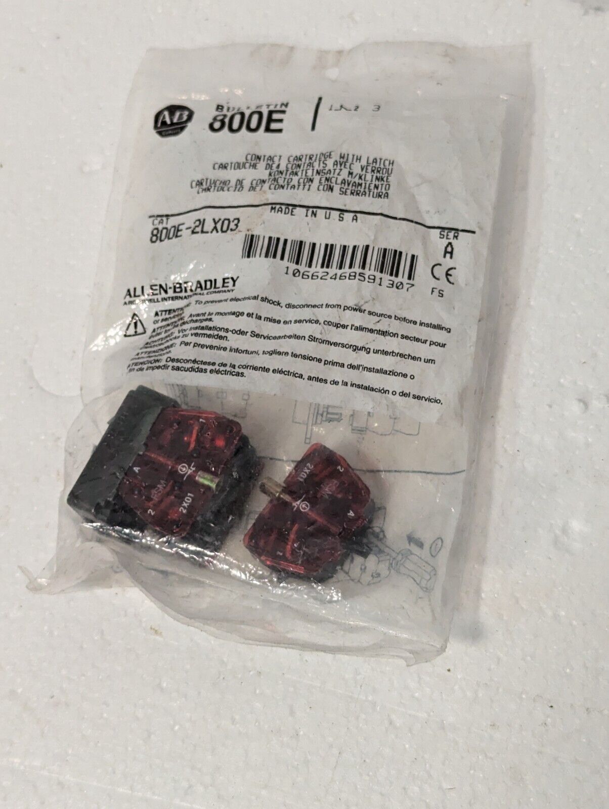 Allen Bradley 800E-2LX03 Contact Cartridge - Free Shipping