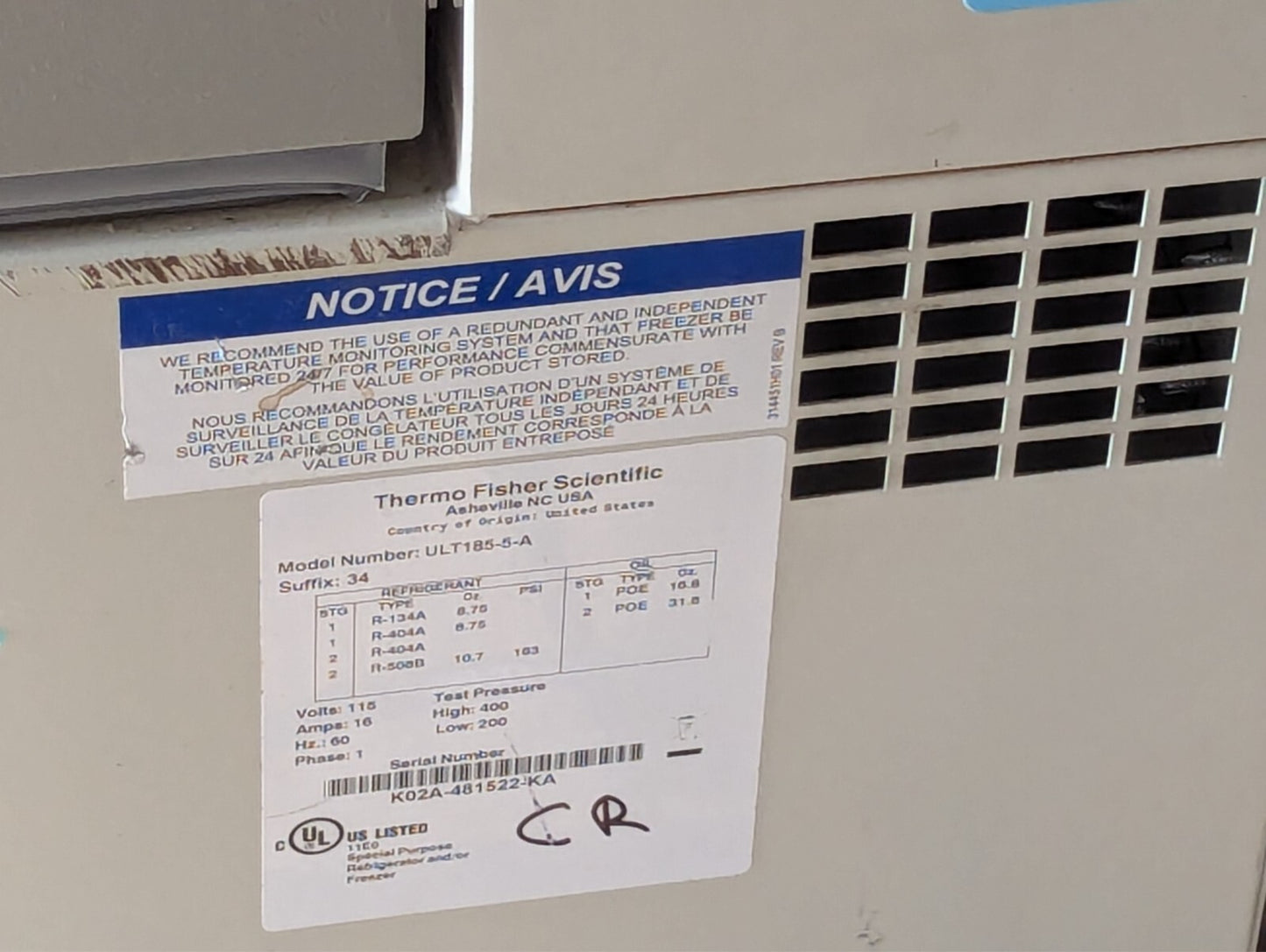 Thermo Fisher Scientific Benchtop Freezer ULT 185-5-A 115 V As Pictured
