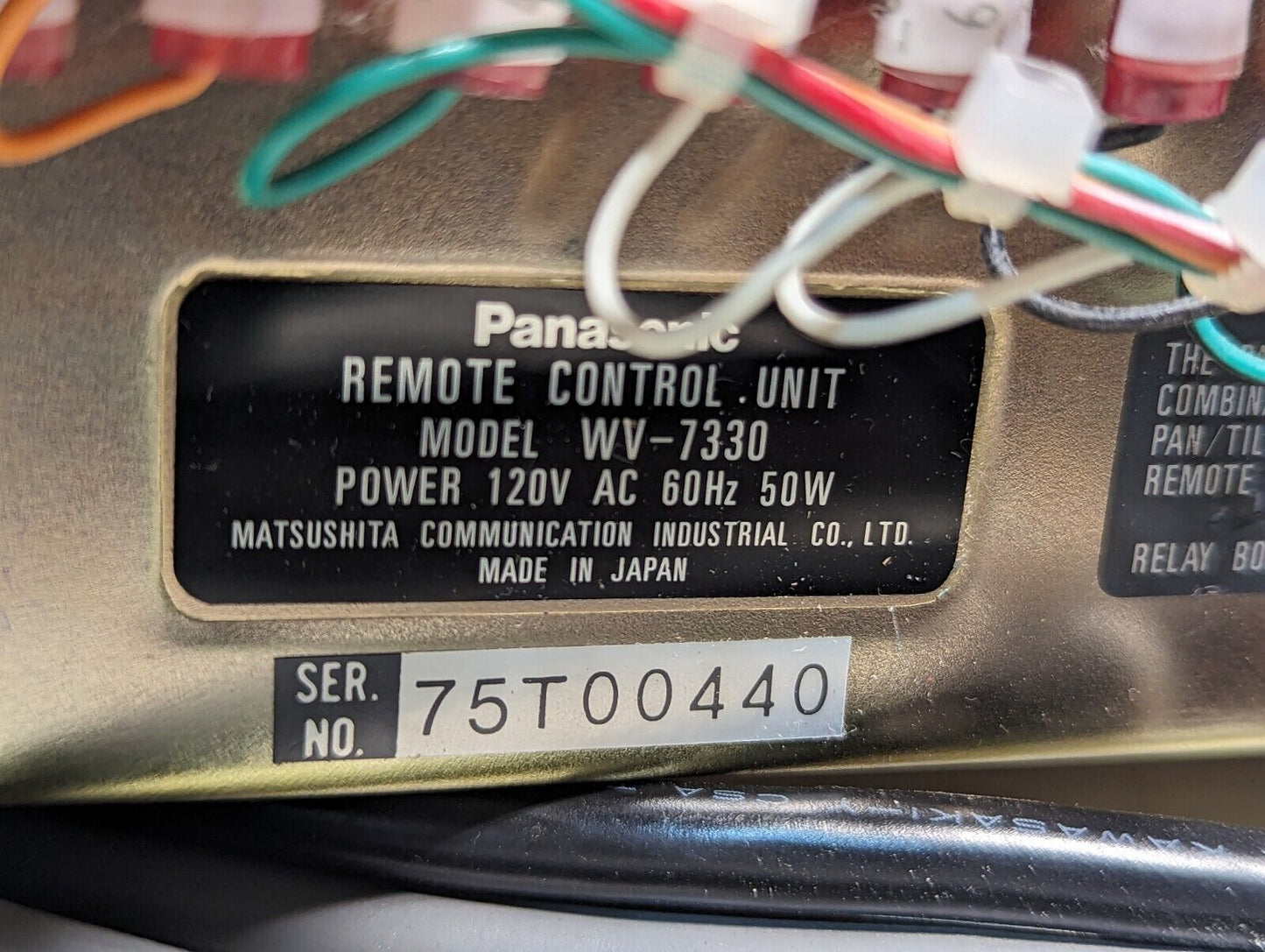 Panasonic WV-7330 remote control unit
