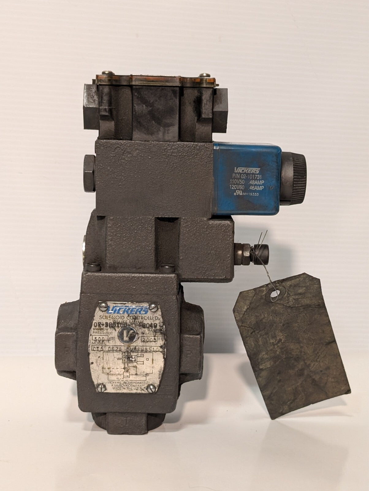 Vickers CT5 062A CV 1FW 5100 Solenoid Controlled Relief Valve 500-2000psi