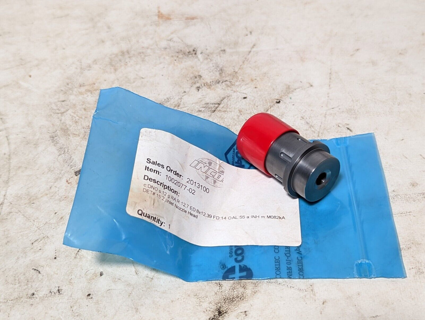 1002077-02 inlet nozzle head, c:DNO s:12 g:RA R:12,7 ED:8x12,39 FD:14 OAL:55 a:I