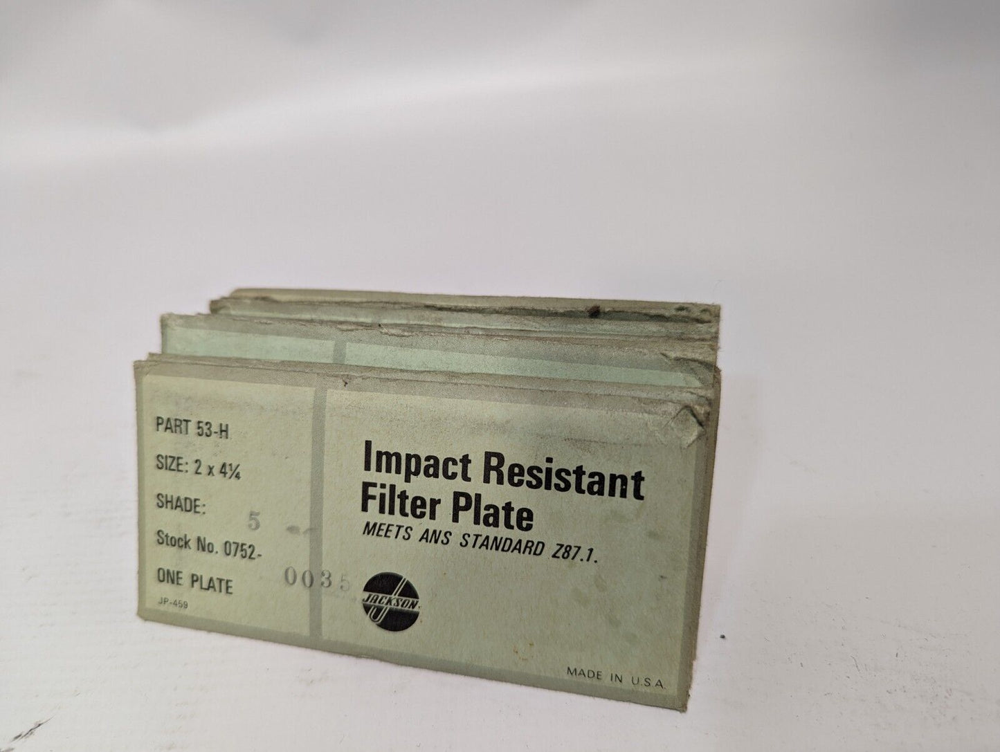 Lot of Jackson 53-H impact resistant filter plates, size 2 x 4.25, as pictured