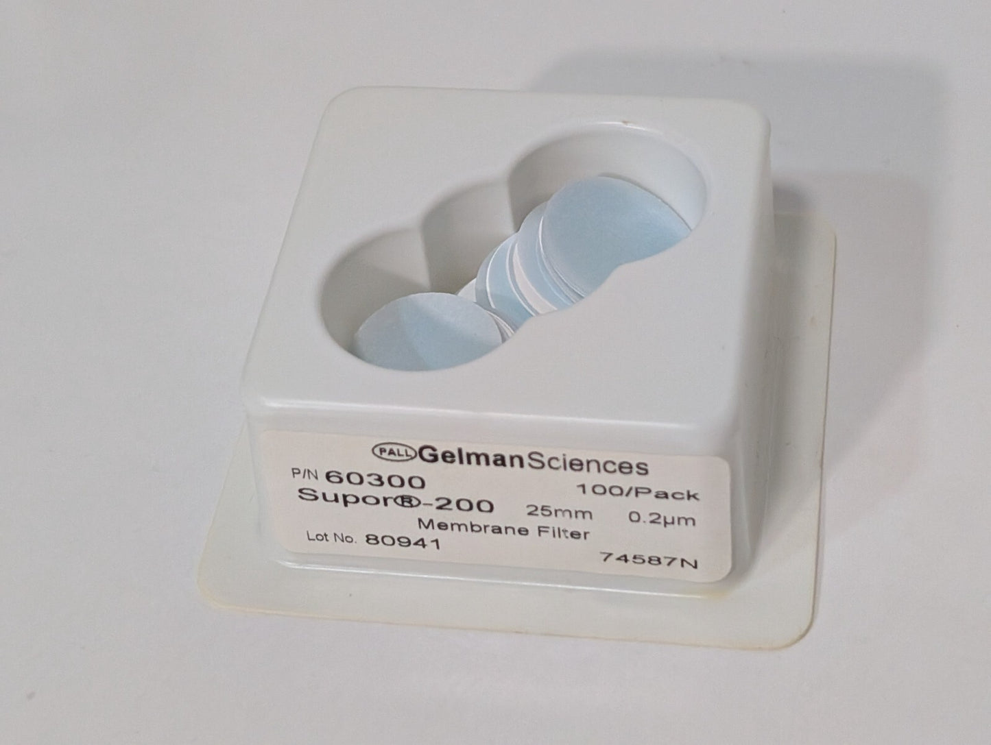 2 Packs: Pall Gelman Sciences 60300 Supor-200 Membrane Filter Discs, 25mm, 0.2μm